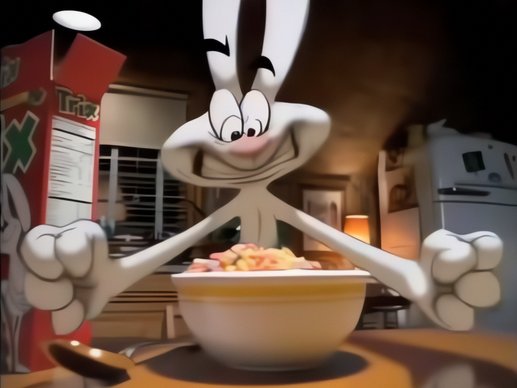 Got Milk? &rsquo;Trix&rsquo; (1995): the Trix rabbit, freed from his human disguise, grins over a bowl of Trix