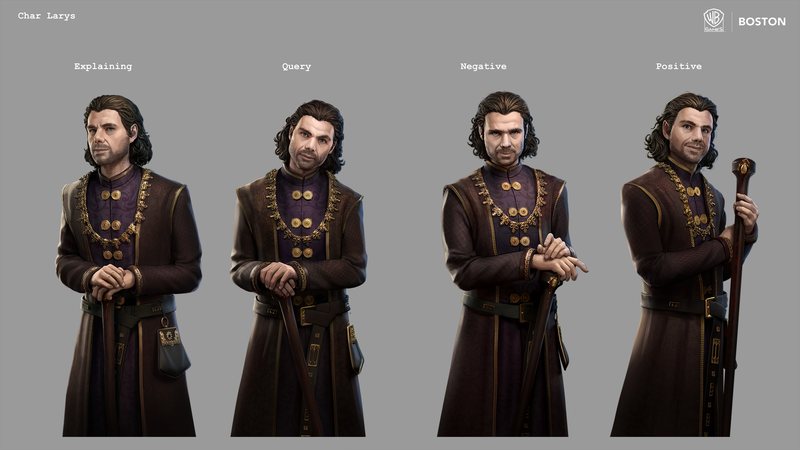 Character sheet of Larys Strong in four expressions and poses